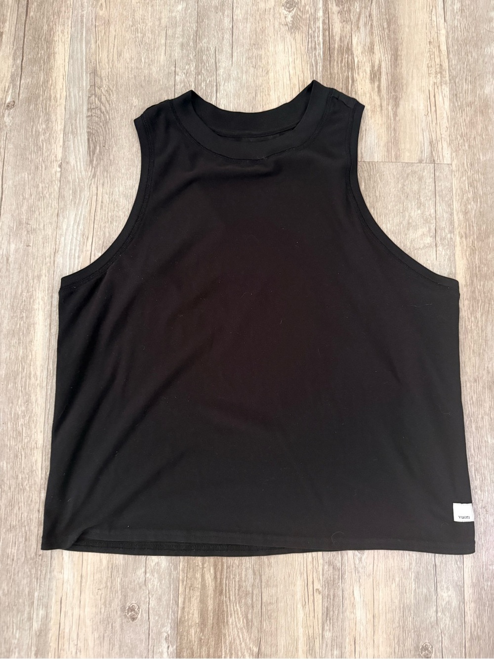 Vuori black energy tank top high neck waist length. Size small?